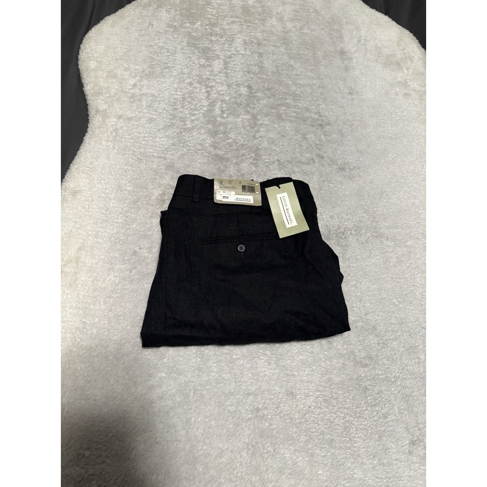 Louis Raphael Dress Pants Mens 38x31 Charcoal 100% Worsted Wool Cuffed